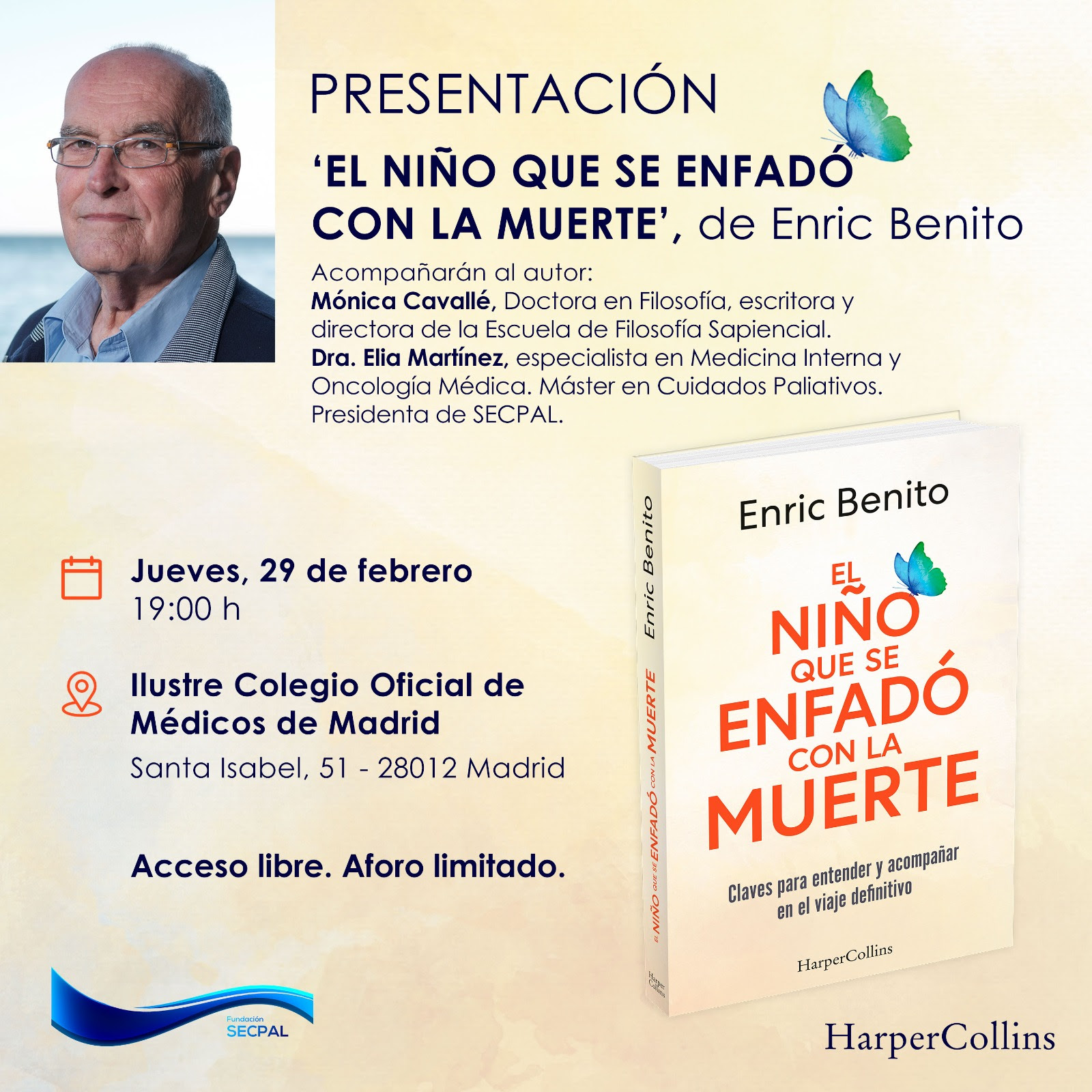 Jueves, 29 de febrero | Presentación en Madrid del libro ‘El niño que se enfadó con la muerte’, de Enric Benito